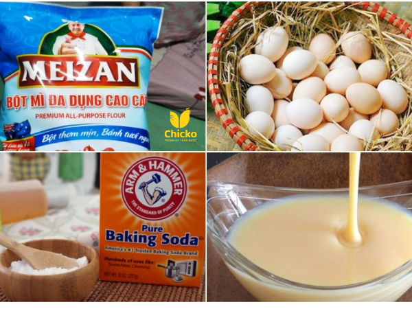 nguyên liệu cần chuẩn bị để làm bánh trứng non