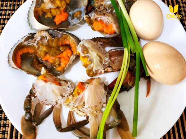 cua hấp trứng gà