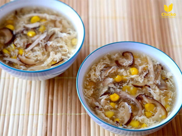 Súp trứng gà nấm hương